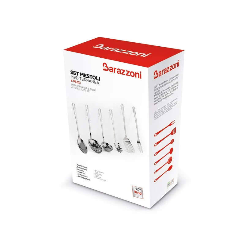 Barazzoni Set 6 Mestoli da cucina in Acciaio Inox