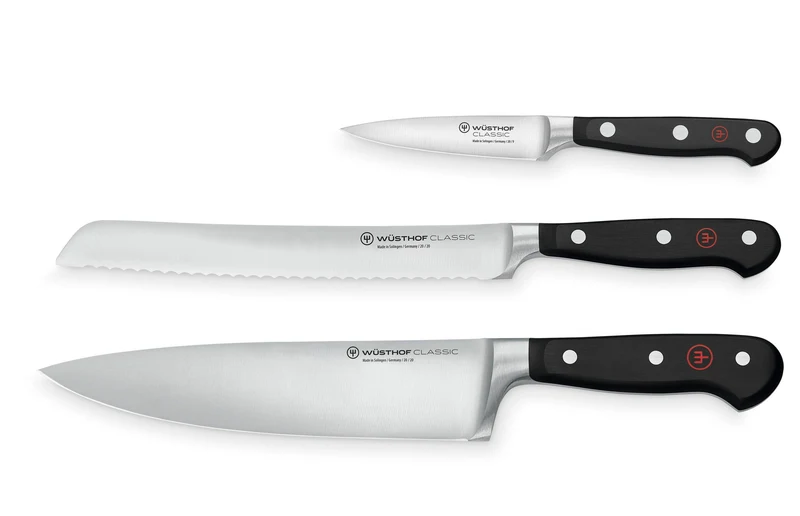 Wüsthof Messerset 3-teilig 'Classic Black' (mit Brotmesser)