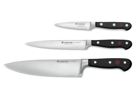 Wüsthof Messerset 3-teilig 'Classic Black' (mit Fleischmesser)