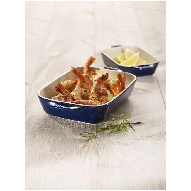Staub Pirofila Rettangolare 27x20 cm in Ceramica Blu