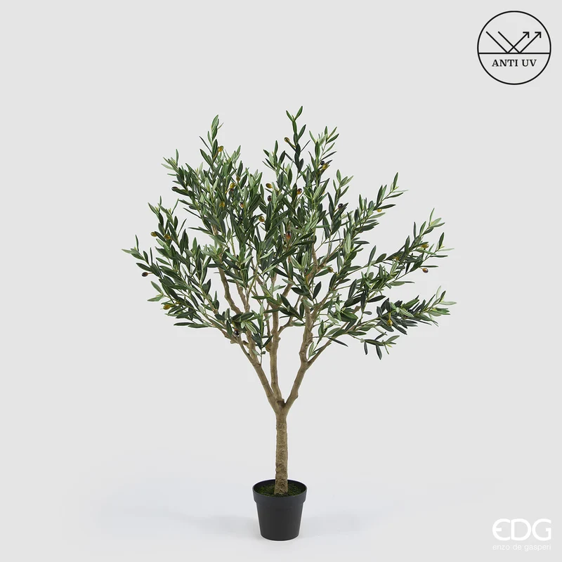 EDG Enzo De Gasperi Pianta Artificiale Olivo Anti-UV con Vaso H157 cm