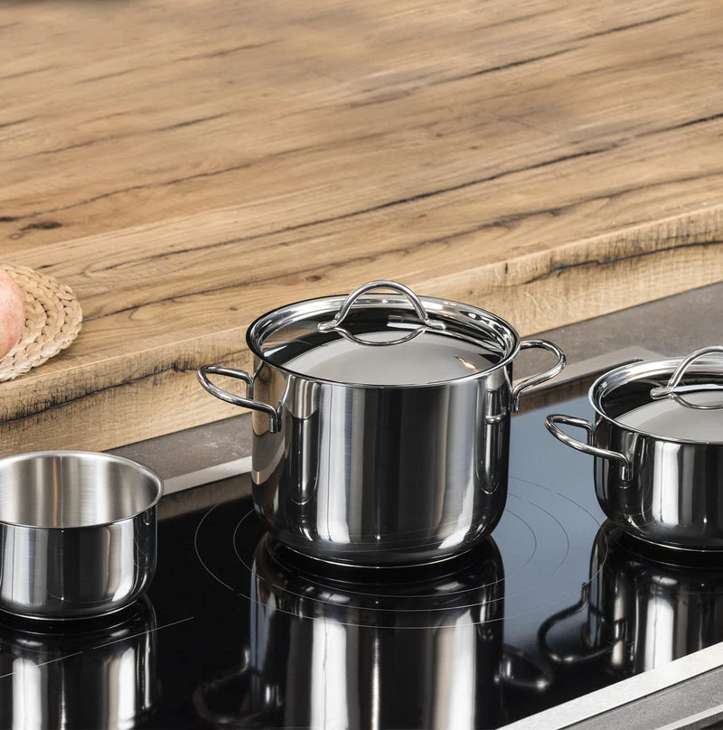 Barazzoni Batteria di Pentole 6 Pezzi Cuocimania in Acciaio Inox