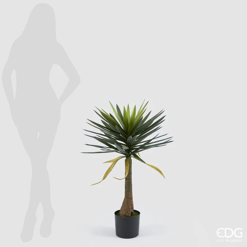EDG Enzo De Gasperi Pianta Artificiale Yucca Anti-UV con Vaso H94 cm