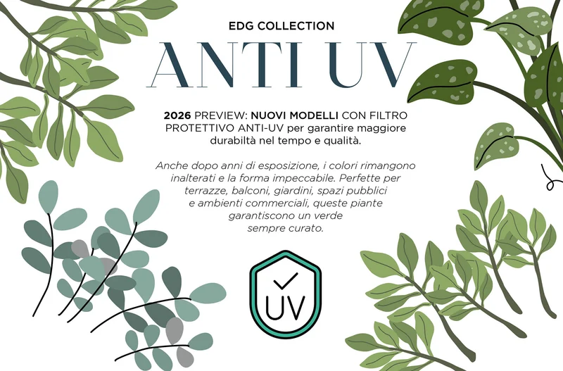 EDG Enzo De Gasperi Pianta Artificiale Yucca Anti-UV con Vaso H94 cm
