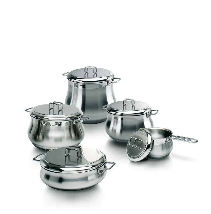 Barazzoni Batteria di Pentole 10 Pezzi Tummy in Acciaio Inox