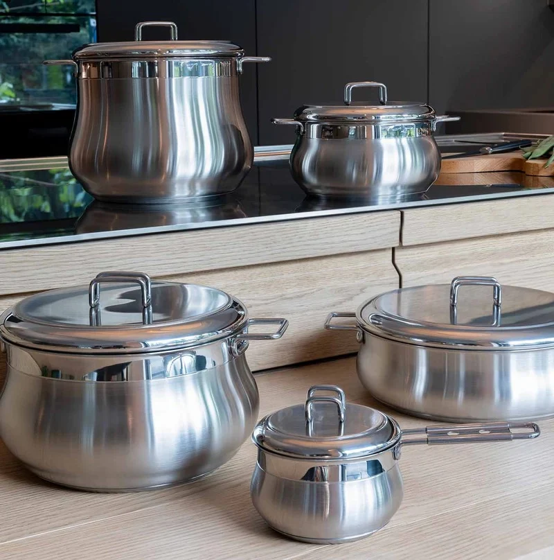 Barazzoni Batteria di Pentole 10 Pezzi Tummy in Acciaio Inox