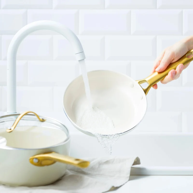 GreenPan Batteria di Pentole 10 Pezzi Padova Antiaderente Cream White