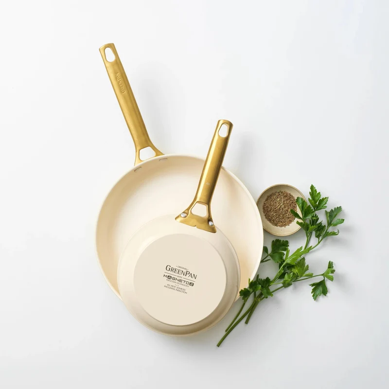 GreenPan Batteria di Pentole 10 Pezzi Padova Antiaderente Cream White