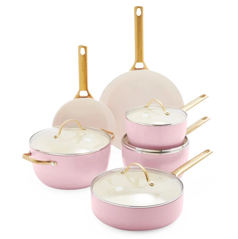 GreenPan Batteria di Pentole 10 Pezzi Padova Antiaderente Blush Pink