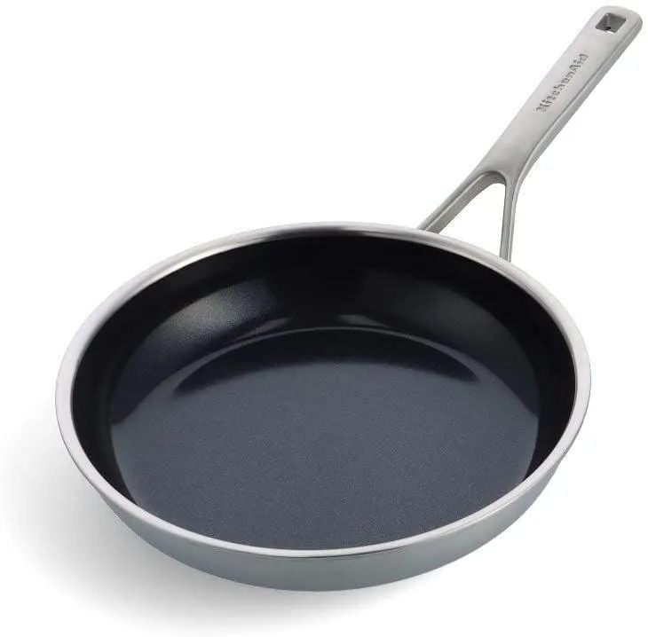 KitchenAid Bratpfannenset 24/28cm Tri-ply Edelstahl mit Keramik-Antihaftbeschichtung