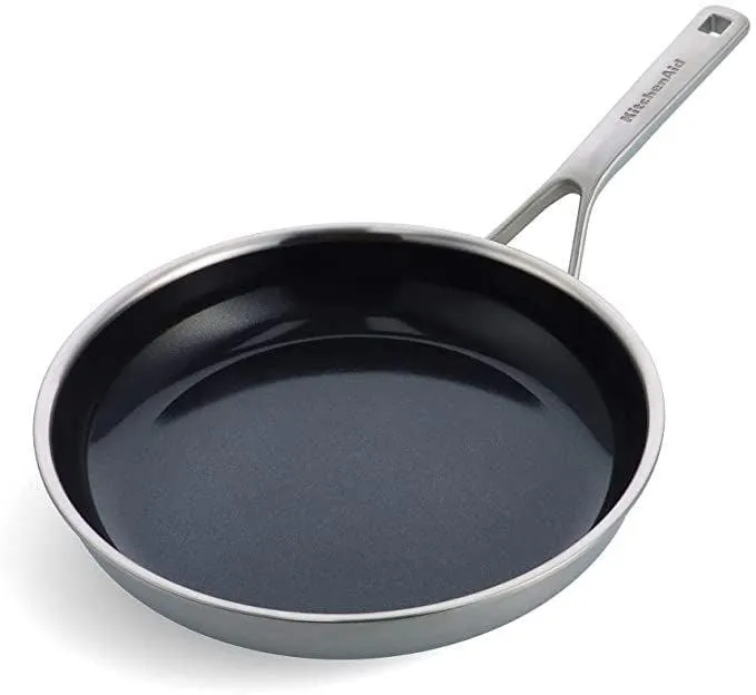 KitchenAid Bratpfannenset 24/28cm Tri-ply Edelstahl mit Keramik-Antihaftbeschichtung