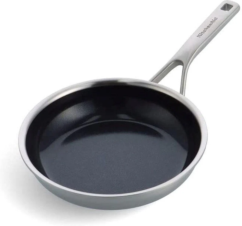 KitchenAid Bratpfannenset 20/28cm Tri-ply Edelstahl mit Keramik-Antihaftbeschichtung