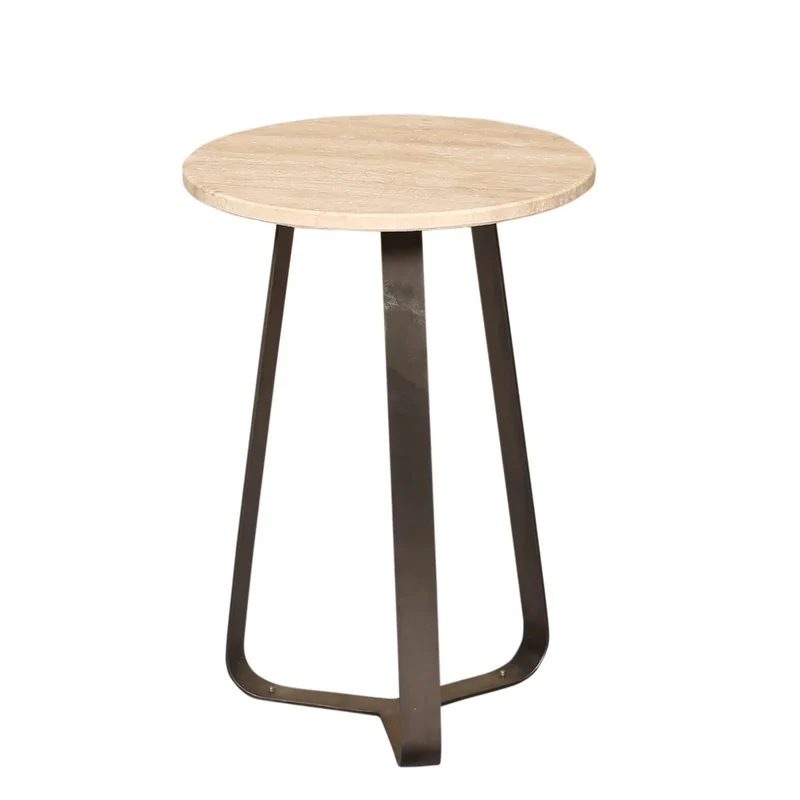 PTMD Collection Tavolo da Caffè in Marmo Travertino H56 cm