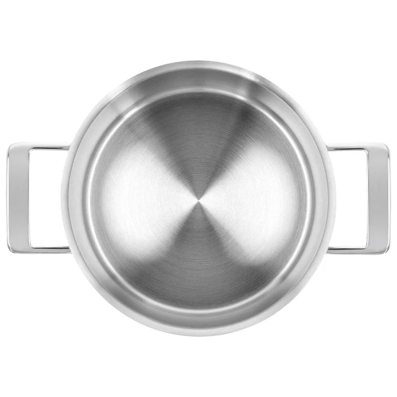 Demeyere Stielkasserolle mit doppelwandigem Deckel „Silber 7“