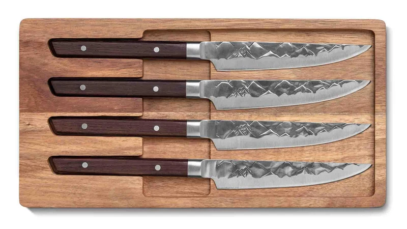 BARE Cookware Steakmesser-Set, 4-teilig, mit Schleifstein