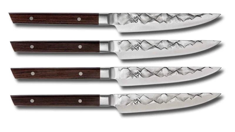 BARE Cookware Steakmesser-Set, 4-teilig, mit Schleifstein