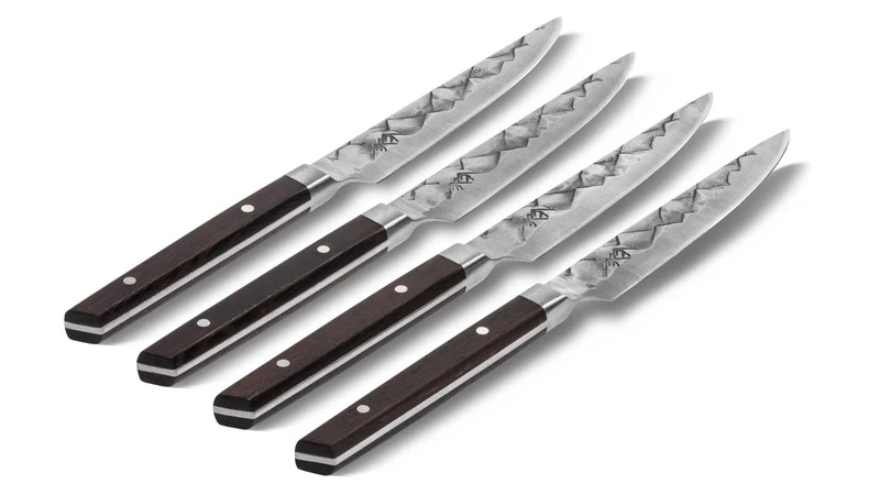 BARE Cookware Steakmesser-Set, 4-teilig, mit Schleifstein