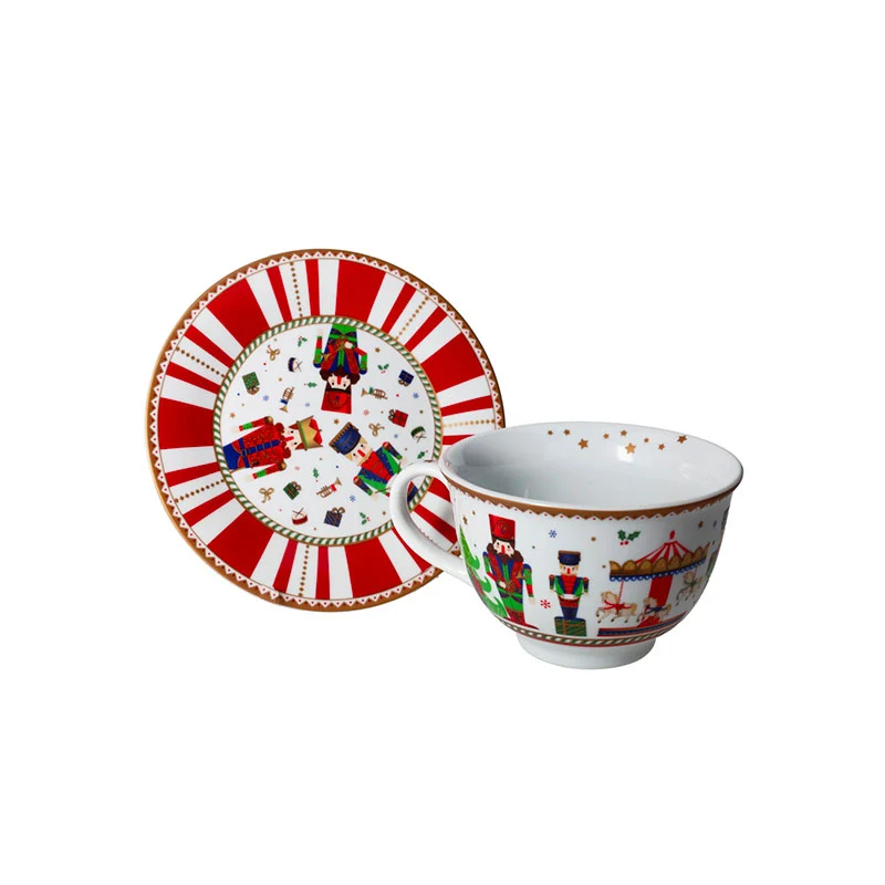 Brandani Tazza Colazione con Piattino Lo Schiaccianoci in Porcellana