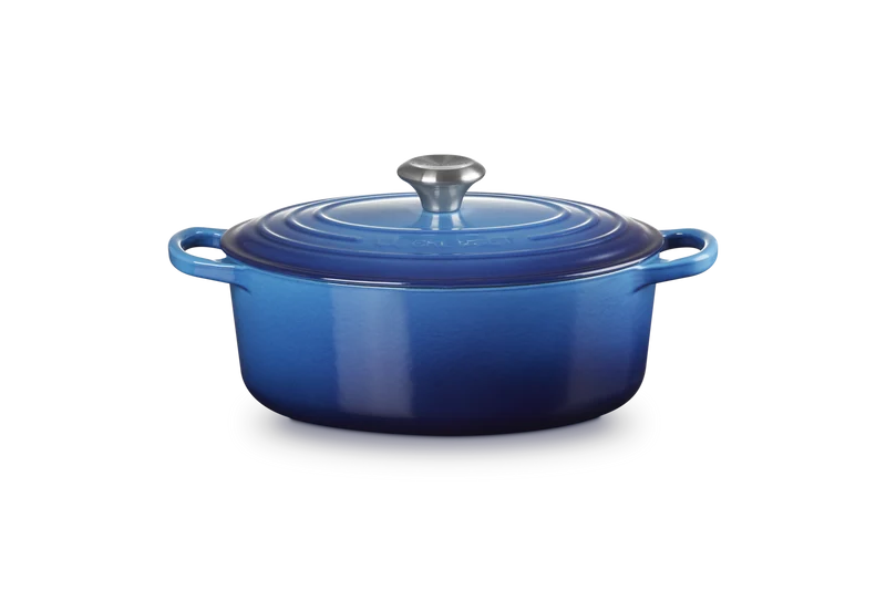 Le Creuset Ovaler Schmortopf Signature 'Azure'