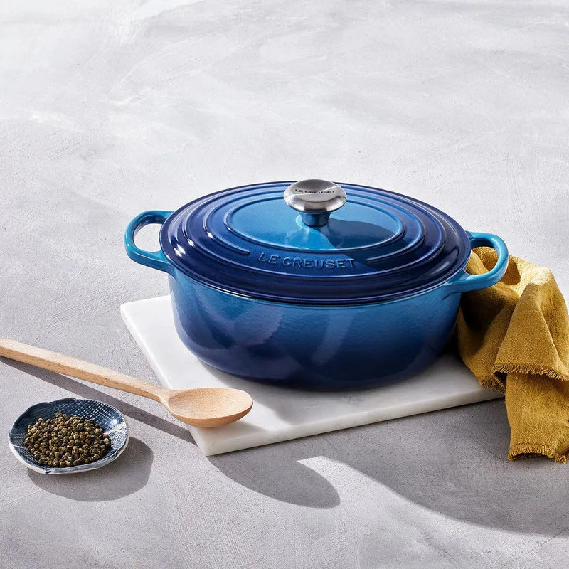 Le Creuset Ovaler Schmortopf Signature 'Azure'