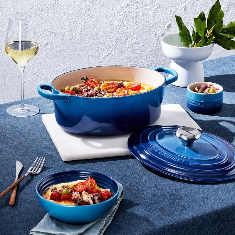 Le Creuset Ovaler Schmortopf Signature 'Azure'
