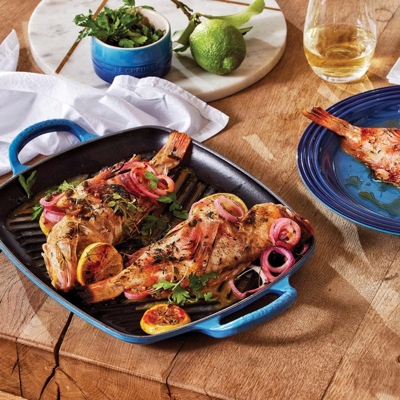 Le Creuset Grillplatte Rechteckig 'Azur'