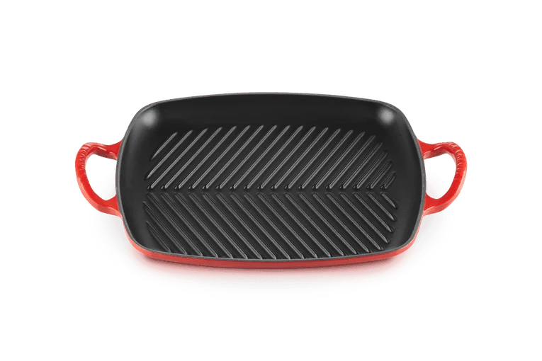Le Creuset Grillplatte rechteckig 'Kirschrot'