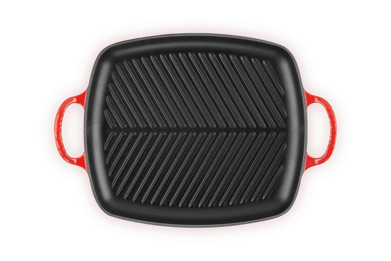 Le Creuset Grillplatte rechteckig 'Kirschrot'