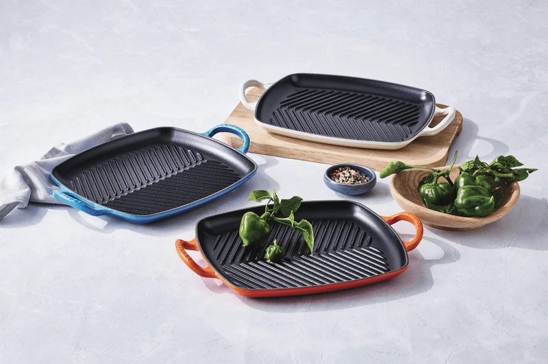 Le Creuset Grillplatte rechteckig 'Kirschrot'