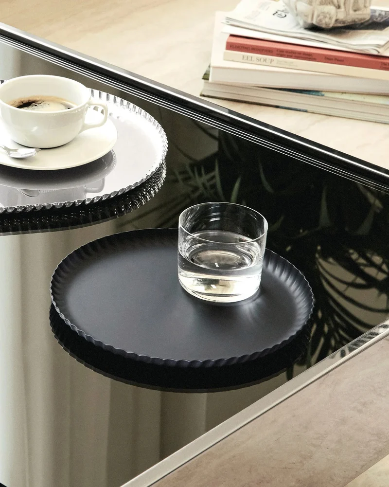 Alessi Vassoio Pleats in Acciaio Inossidabile D31 cm Nero