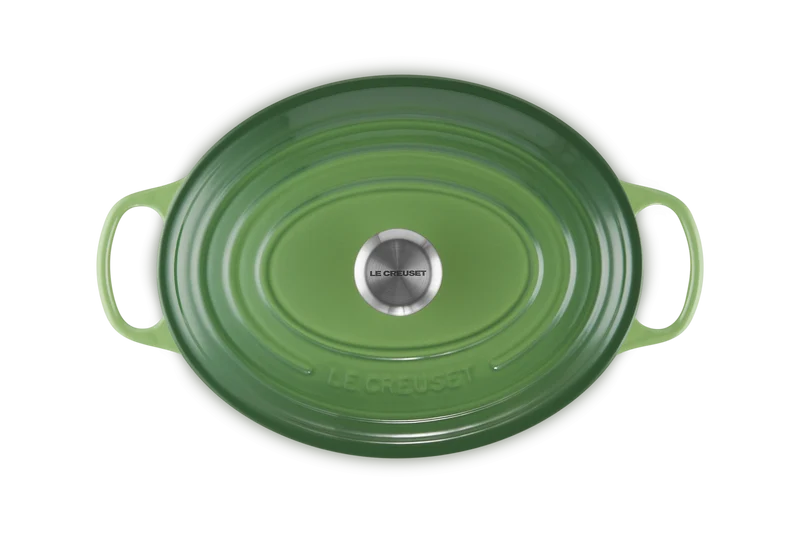 Le Creuset Ovaler Schmortopf Signature 'Bamboo Green'