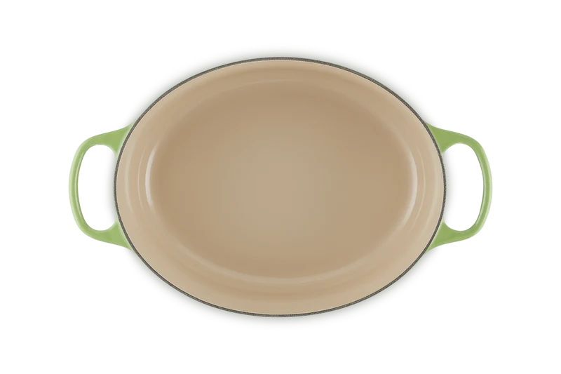 Le Creuset Ovaler Schmortopf Signature 'Bamboo Green'
