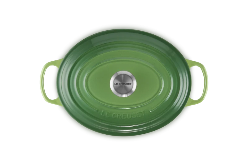 Le Creuset Ovaler Schmortopf Signature 'Bamboo Green'