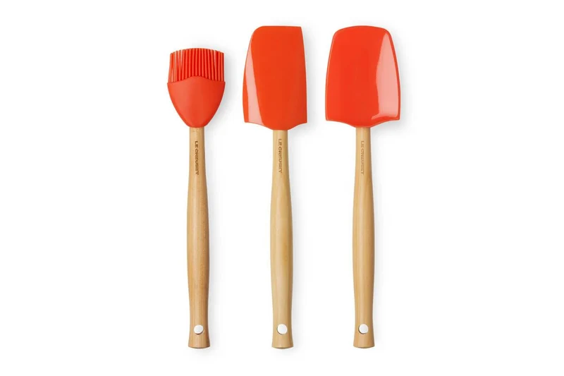 Le Creuset Premium Spatelset, 3-teilig, „Orange-Rot“