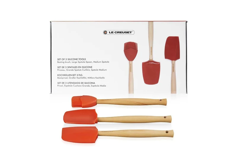Le Creuset Premium Spatelset, 3-teilig, „Orange-Rot“