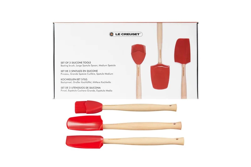 Le Creuset Premium Spatelset, 3-teilig, „Kirschrot“