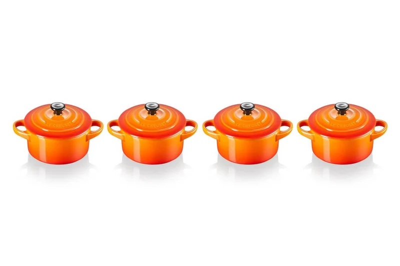 Le Creuset Mini-Schmortöpfe und Vorratsgläser (4-teilig) 'Orange-Rot'