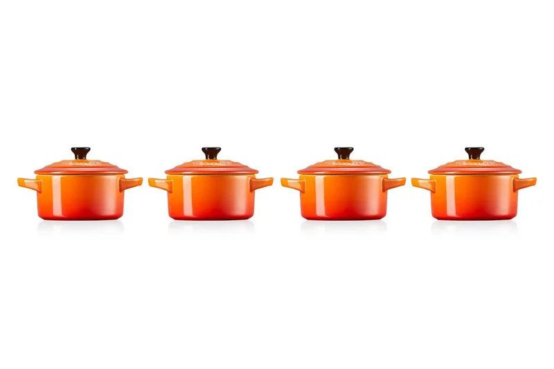 Le Creuset Mini-Schmortöpfe und Vorratsgläser (4-teilig) 'Orange-Rot'
