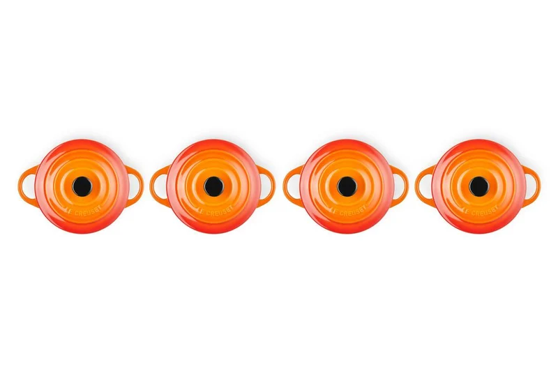 Le Creuset Mini-Schmortöpfe und Vorratsgläser (4-teilig) 'Orange-Rot'