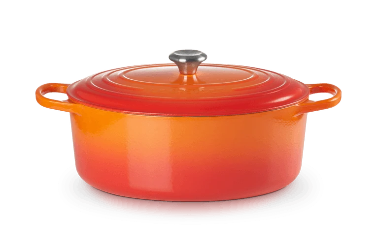 Le Creuset Oval Signature Schmorpfanne 'Orange Red'