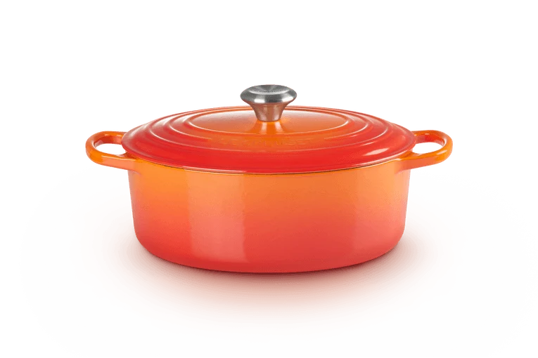 Le Creuset Oval Signature Schmorpfanne 'Orange Red'
