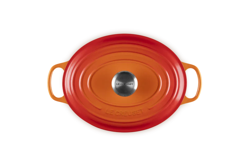 Le Creuset Oval Signature Schmorpfanne 'Orange Red'