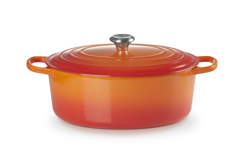 Le Creuset Oval Signature Schmorpfanne 'Orange Red'