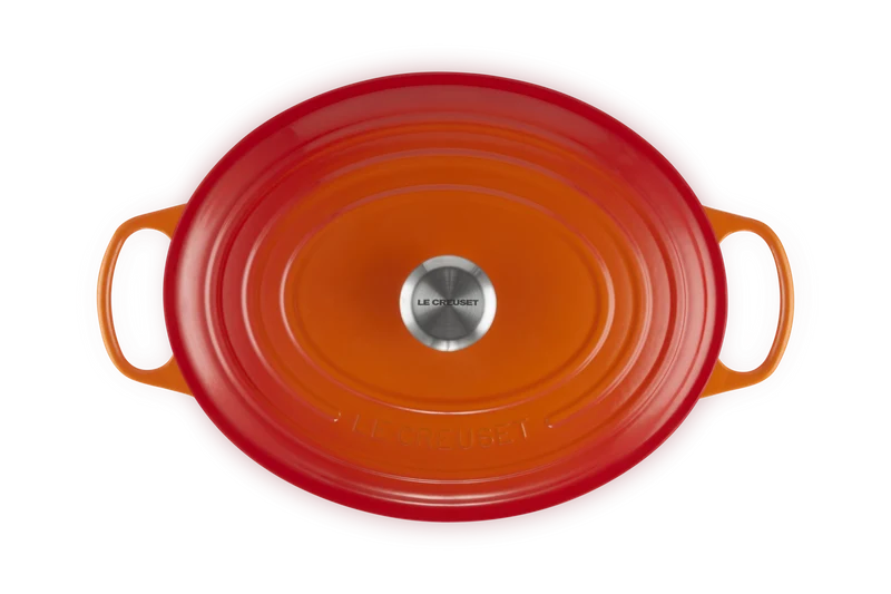 Le Creuset Oval Signature Schmorpfanne 'Orange Red'