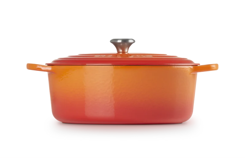 Le Creuset Oval Signature Schmorpfanne 'Orange Red'