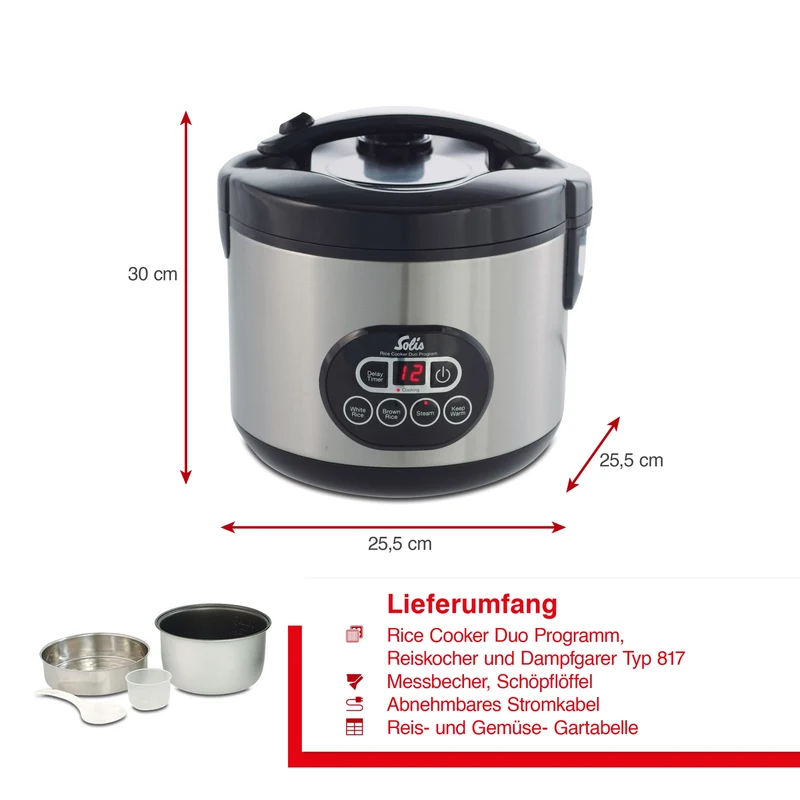 Reiskocher und Dampfgarer Rice Cooker Duo Programm (Typ 817)