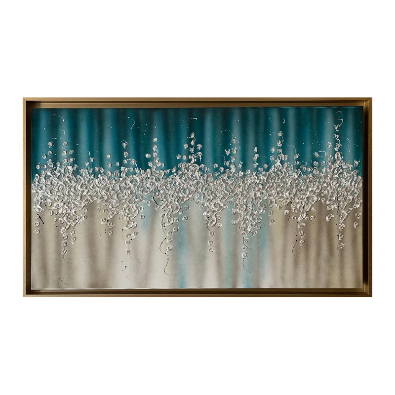 Art Maiora Quadro Comete con Cornice Oro Dipinto a Mano su Tela 140x80 cm Ottanio