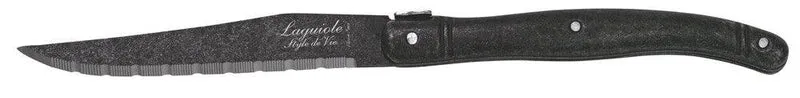 Laguiole Style de Vie Steakmesser, schwarz stonewashed, Premium-Linie