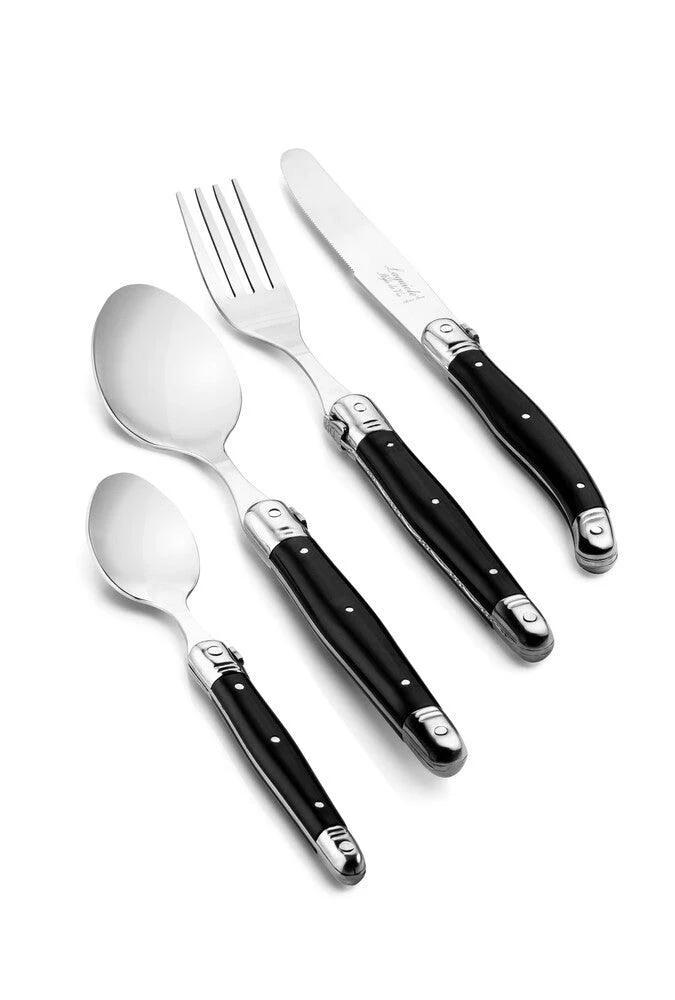 Laguiole Style de Vie Couvert 24-teilig Schwarz 'Premium Line'