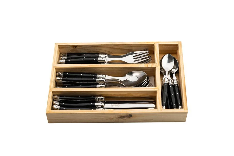 Laguiole Style de Vie Couvert 24-teilig Schwarz 'Premium Line'